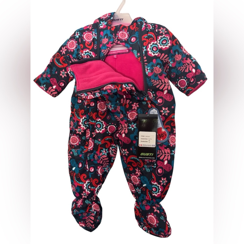 Gusto Floral Kids One Piece SnowSuit